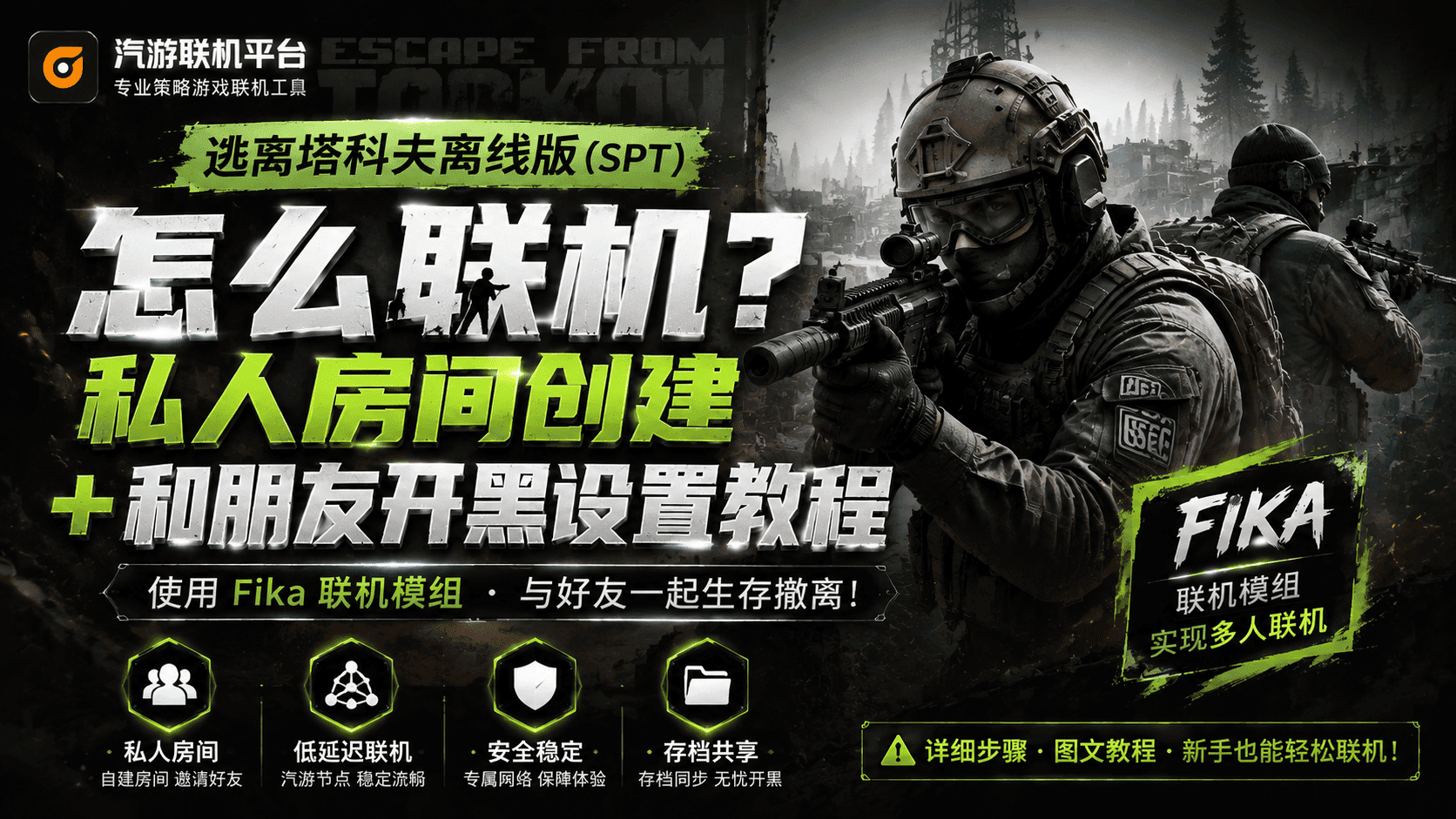 《逃离塔科夫离线版怎么联机？私人房间创建 + 和朋友开黑设置教程》