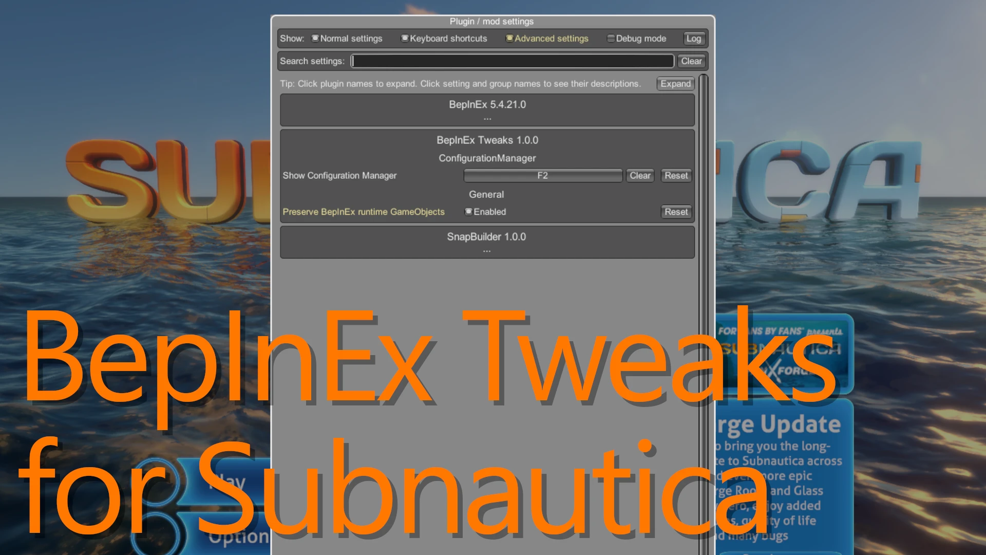 BepInEx Tweaks - 对 Subnautica 中的 BepInEx 进行有用的调整封面