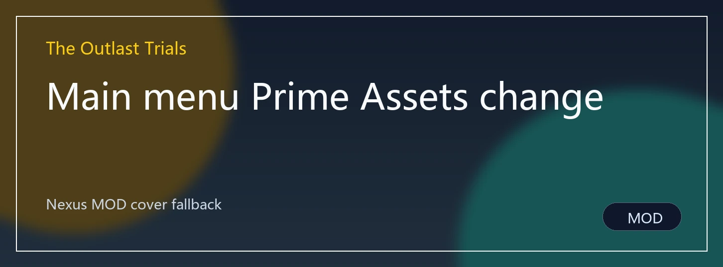 Main menu Prime Assets change封面