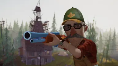 Toy Rifle over Taxidermist Gun